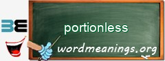 WordMeaning blackboard for portionless